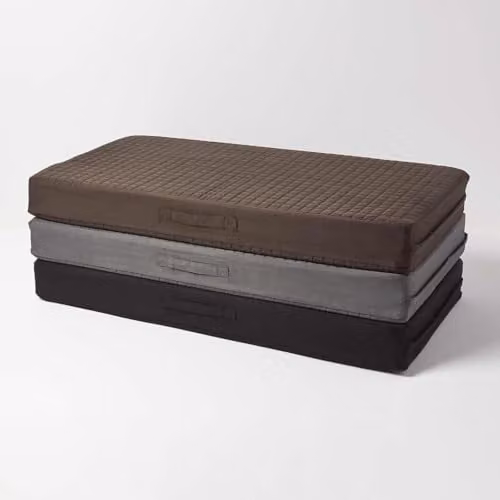 Homescapes Soft Quilted Polyester 2-Seater Orthopaedic Booster Cushion Cover in Grey, W/D/H: 100 x 50 x 10 cm – 3