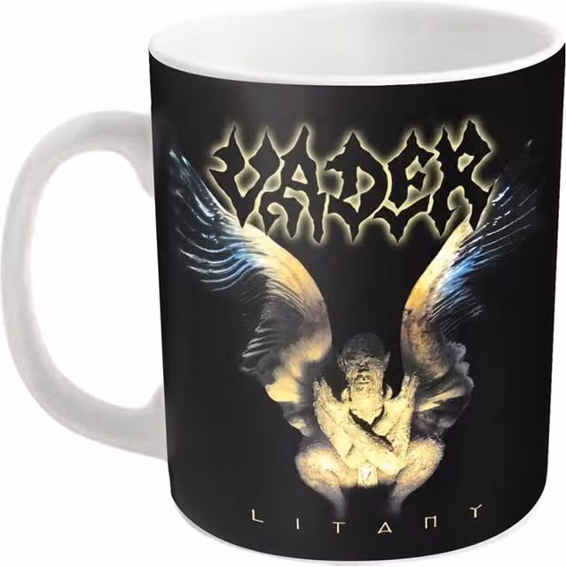 Vader Litany Ceramic Mug for Adults in White, Black and Yellow