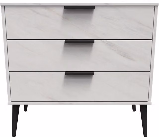 Ready Assembled 2 U Fuji 3 Drawer Chest in Off-White – 1