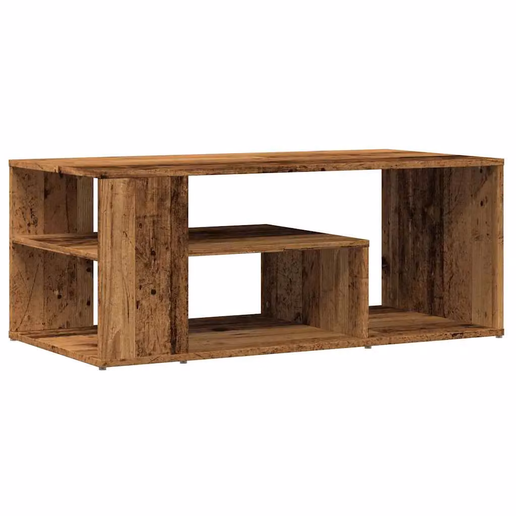 Berkfield Home Rustic Brown Coffee Table in Engineered Wood, W/D/H: 100 x 50 x 40 cm – 2