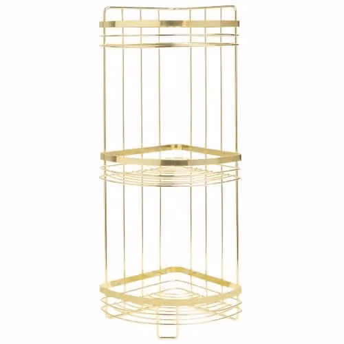 OHS 3 Tier Freestanding Gold Bathroom Corner Shower Caddy Organiser – 1