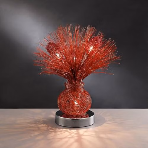 Netlighting (DH) Lenore 4 Light Table Lamp in Red and Chrome – 2