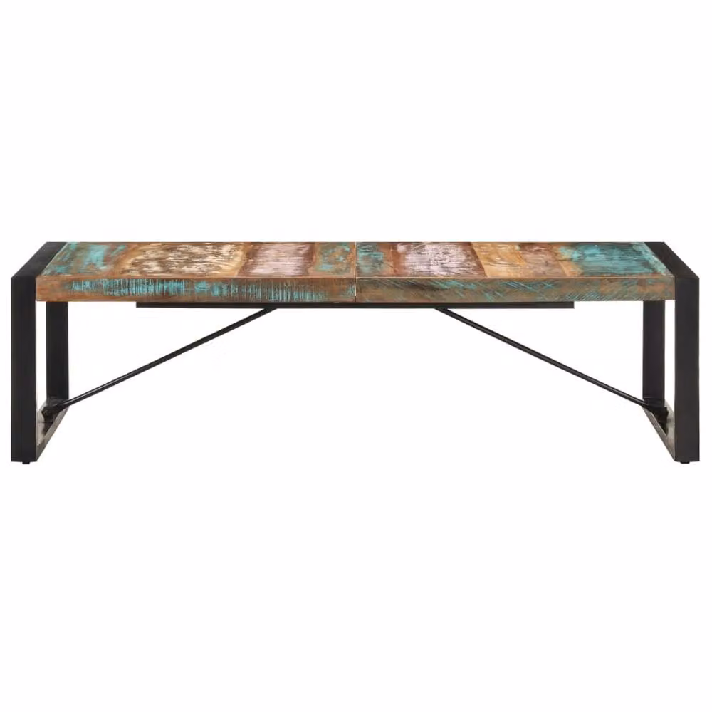 Berkfield Home Industrial Coffee Table in Brown Solid Reclaimed Mango and Teak Wood, W: 140 cm, D: 70 cm, H: 40 cm – 2