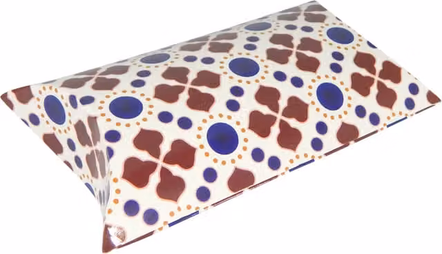 Peacock Supplies Blue and Multicolour Paper Turkish Pillow Boxes for Weddings, Birthdays and Parties