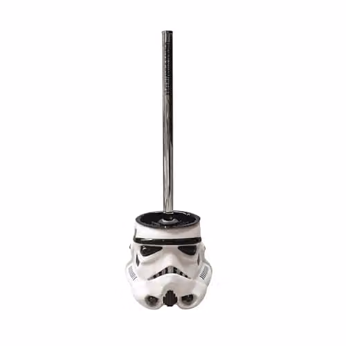 Menkind Star Wars Stormtrooper Freestanding Ceramic and Plastic Toilet Brush in White and Multicolour – 1