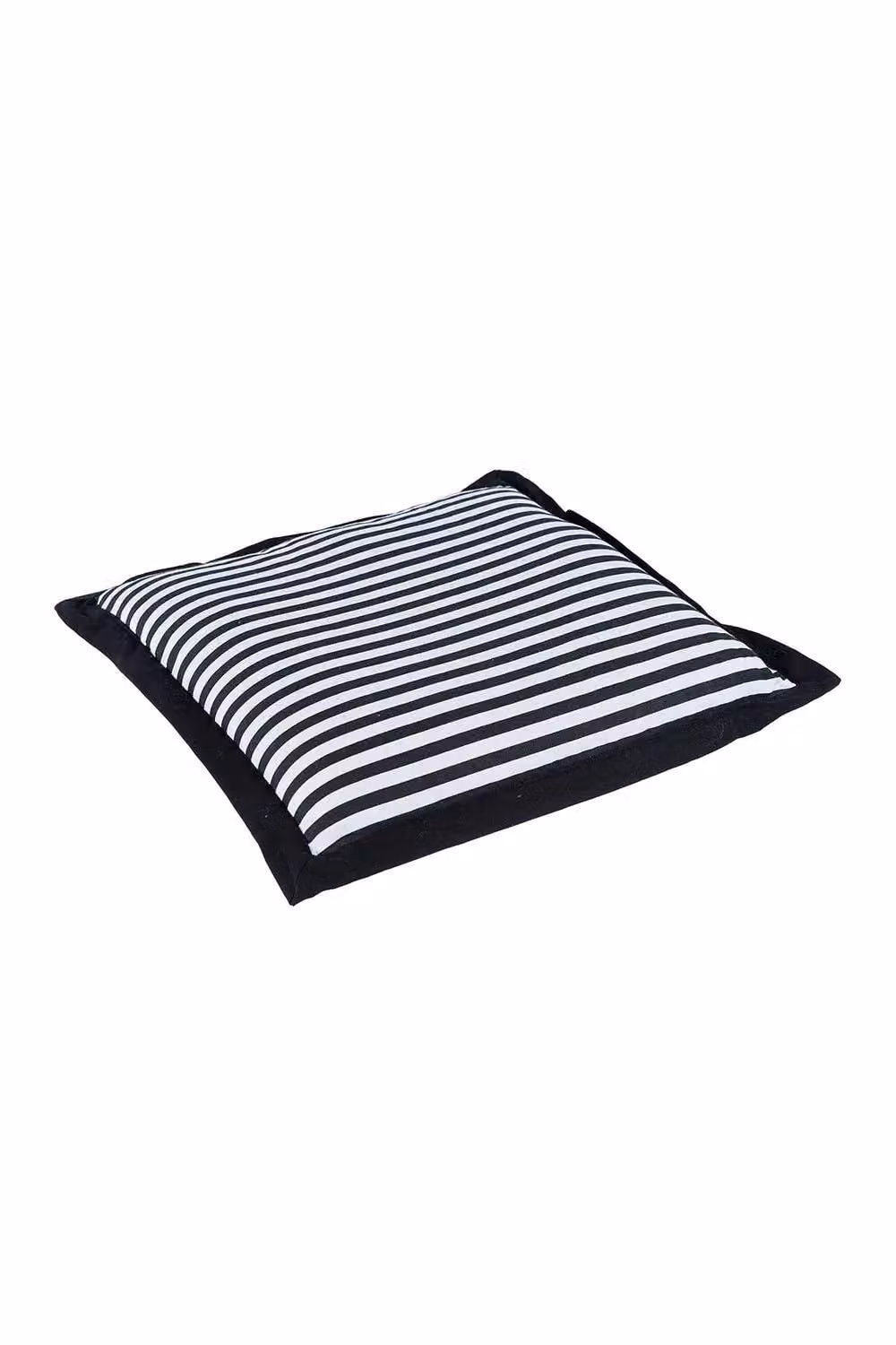 Homescapes Black and White Striped Square Cotton Seat Pad, W/D/H: 40 x 40 x 5 cm – 2
