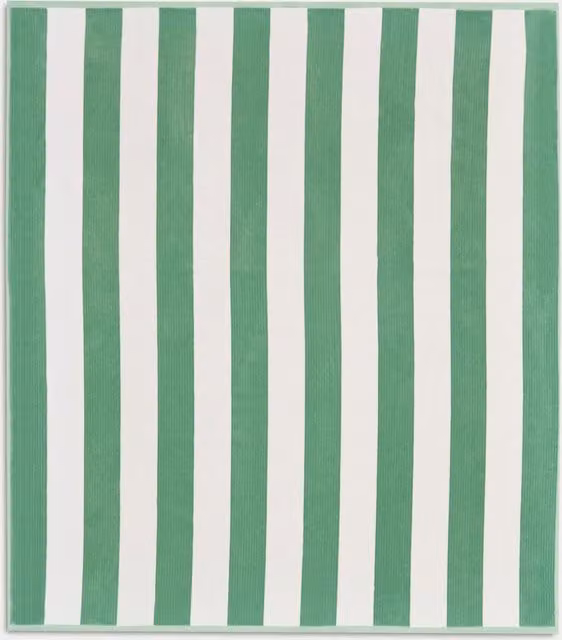 M&S Striped Pure Cotton Extra Large Beach Towel in Green