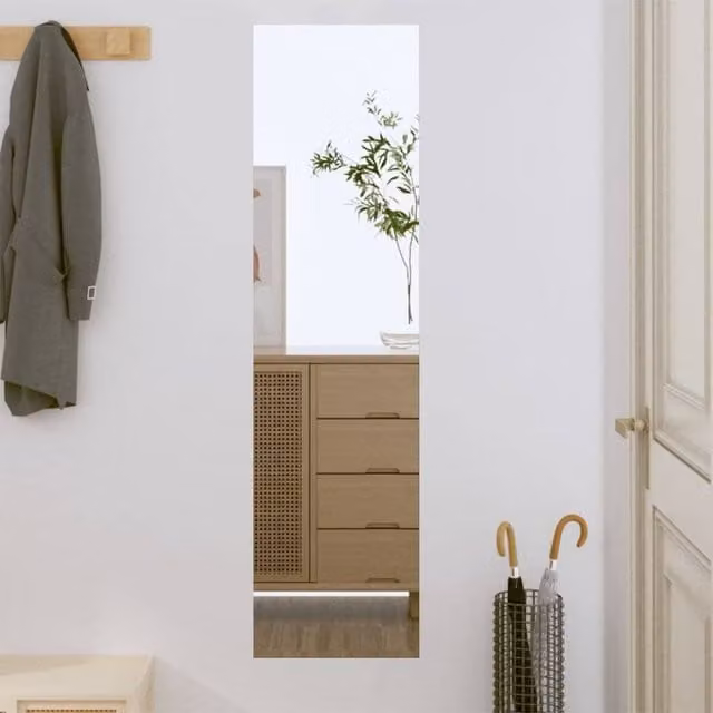 Berkfield Home Classic Rectangular Glass Wall Mirror in Silver, W: 30 cm, H: 100 cm – 1