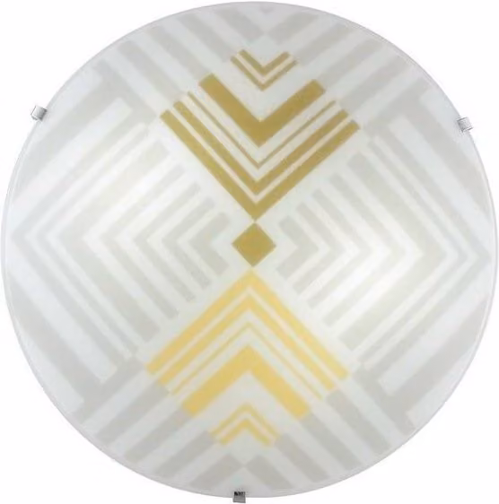 Netlighting SEVENTY 3 Light Patterned Glass Flush Ceiling Light, White, Diameter: 40 cm