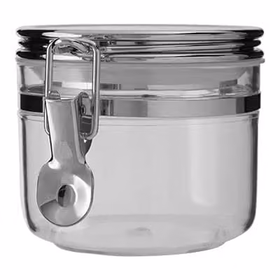 Orsina Elegant Retro Glass Storage Jar with Silver Lid, Clear, 450 ml – 1