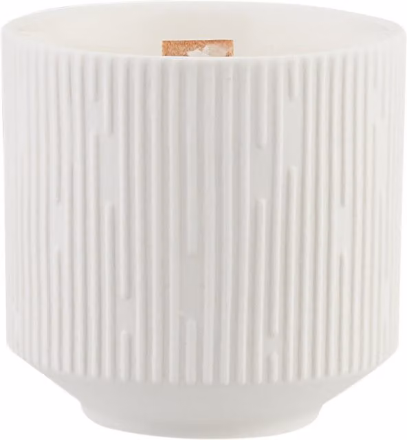 Komore White Soy Wax Scented Candle in a Round Ceramic Jar, Diameter: 7.5 cm