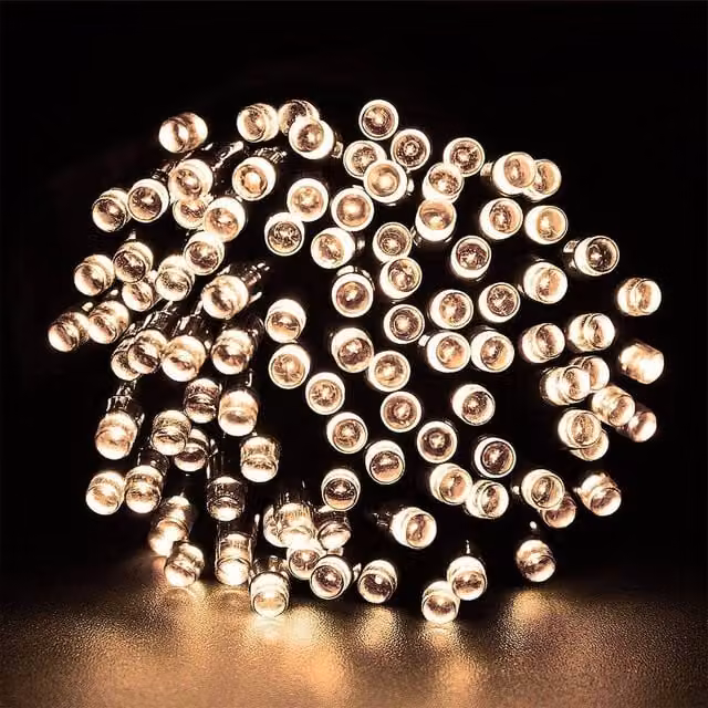 Gainsborough Solar LED Garden String Lights with 100 Warm White LEDs and Dusk Sensor – 1