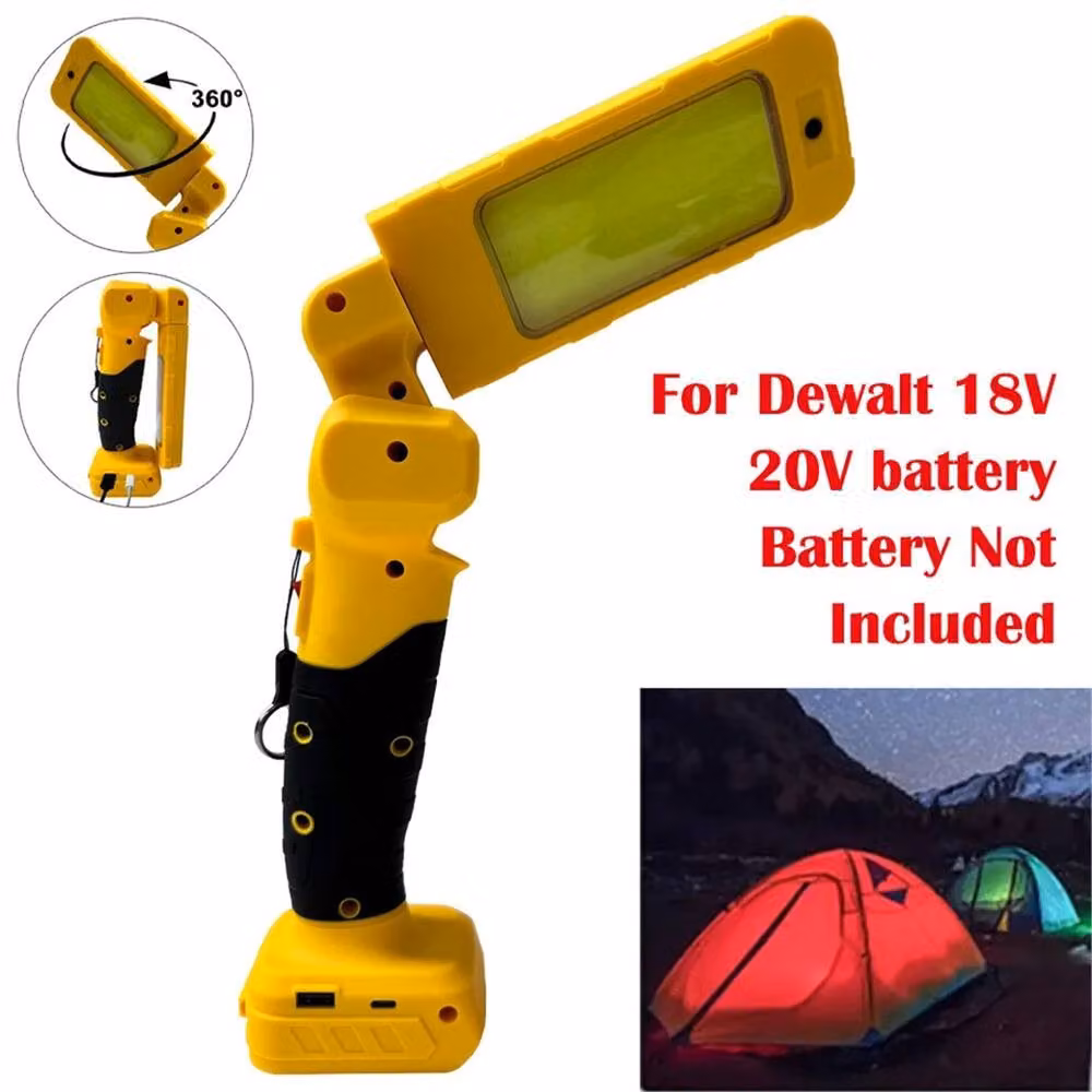 Nordara 2500LM Adjustable LED Work Light with USB-C Port, Yellow – 3