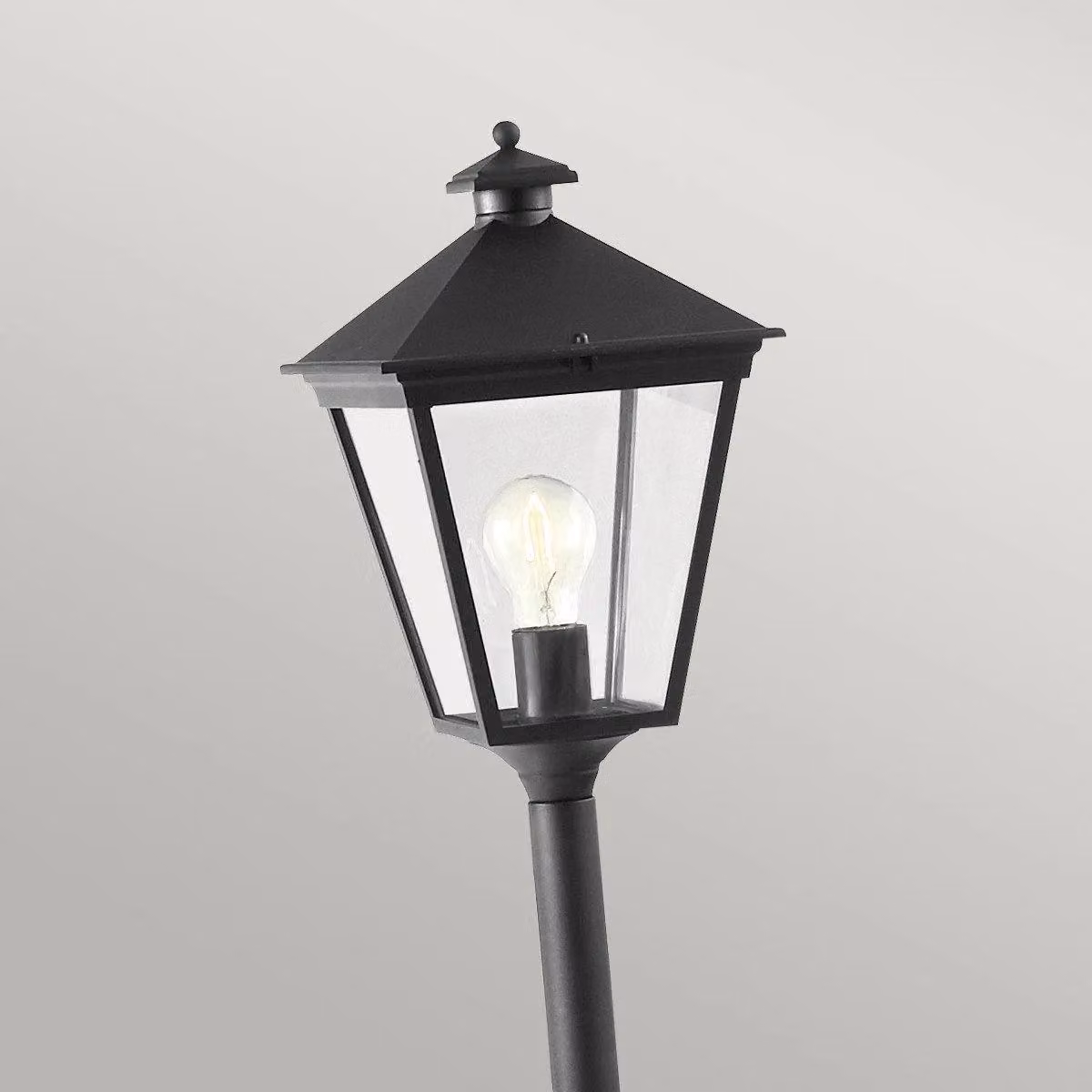 Netlighting Turin Black Outdoor Pillar Lantern with Transparent Glass and E27 Socket – 2