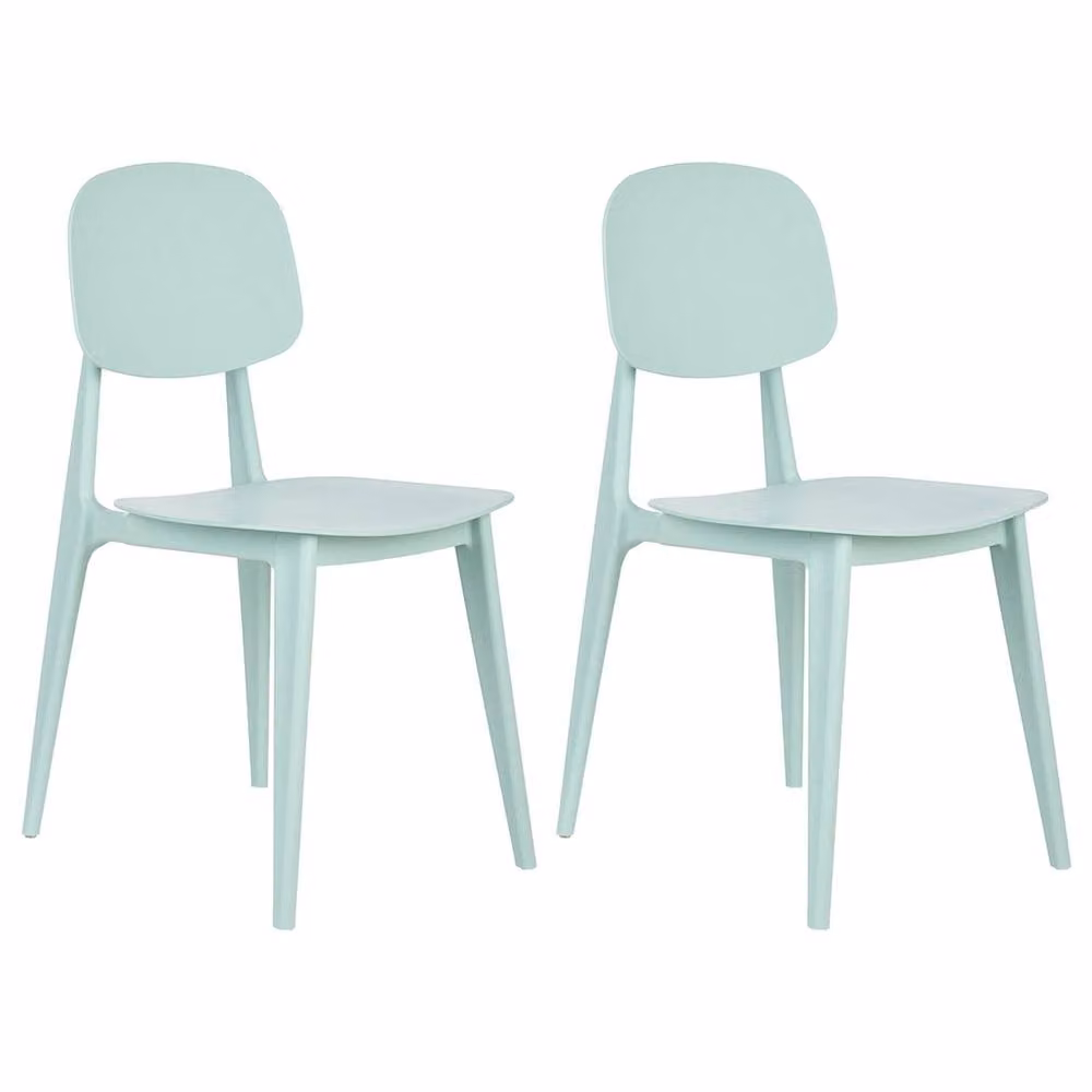 Wyld and Coco Set of 2 Mint Green Stackable Outdoor Chairs – 2