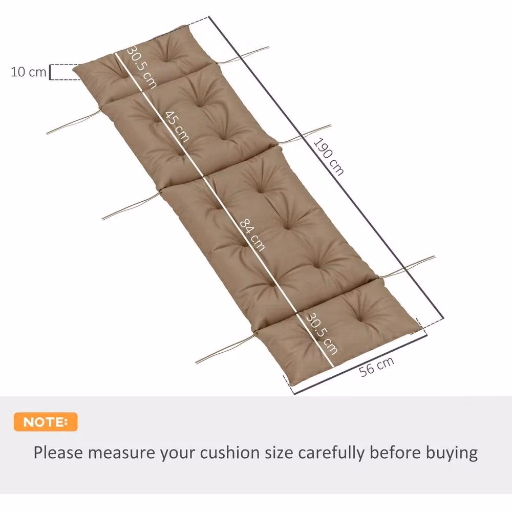EONLION Rectangular Sun Lounger Cushion in Beige, Width: 100 cm – 2
