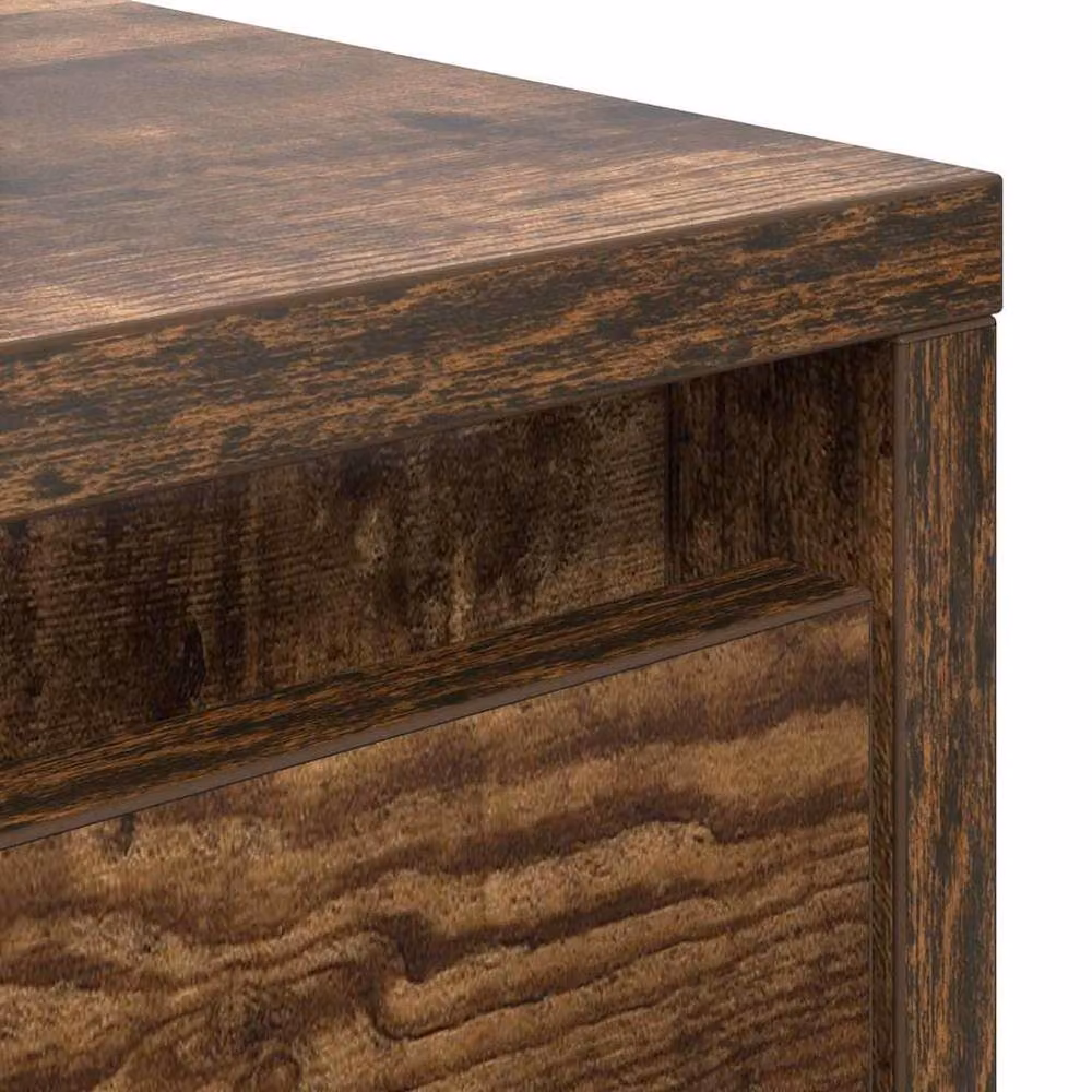 Berkfield Home Decorative Coffee Table with Drawers in Smoked Oak Brown, W/D/H: 70.5 x 70 x 40 cm – 3