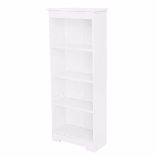 Core Products Erin White and Silver Low Narrow Scandinavian Metal Bookcase – 1