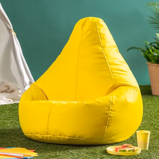 ICON Kids Dalton High Back Bean Bag for Indoor and Outdoor Use, Yellow – 1