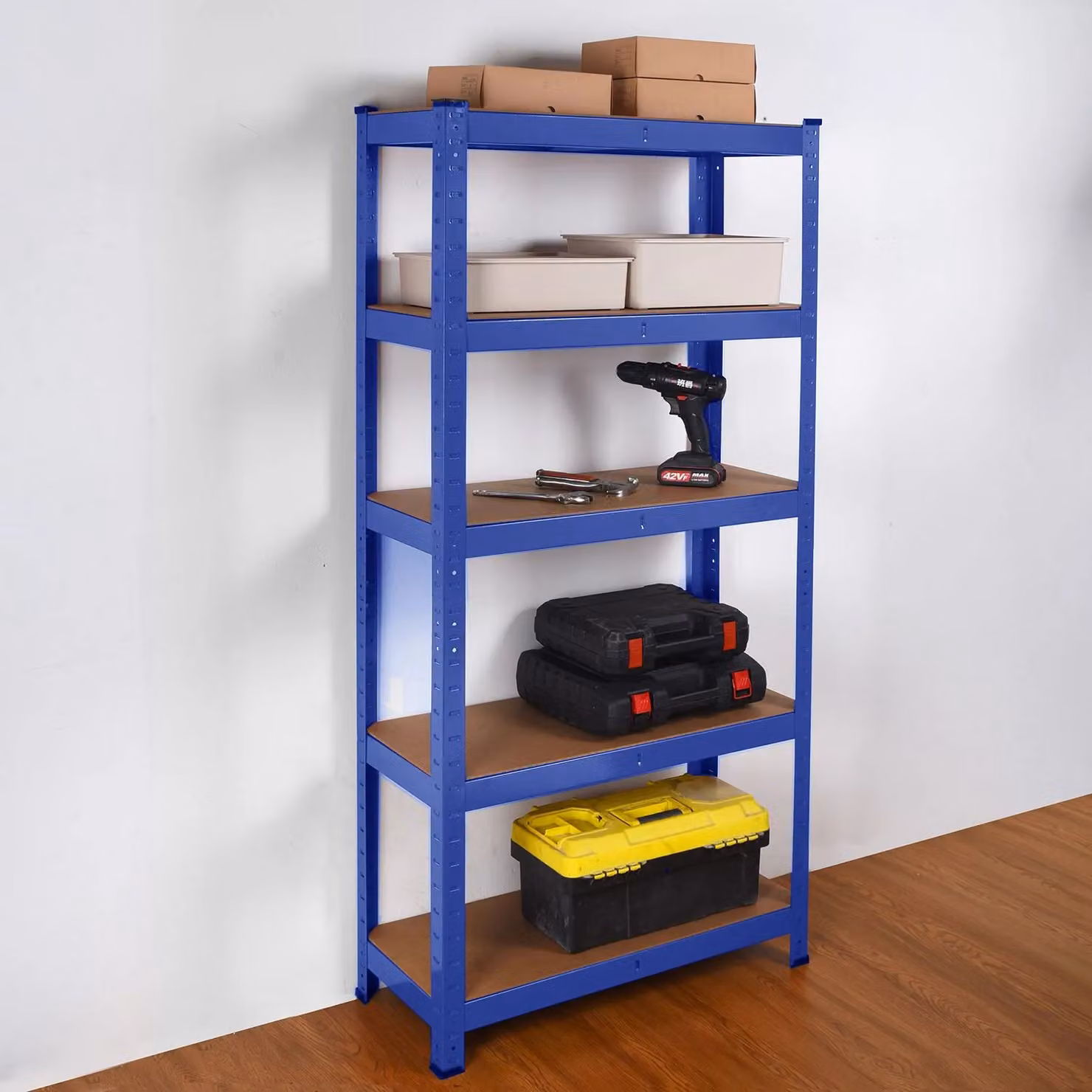House of Home 5 Tier Heavy Duty Steel Racking Shelving Unit in Blue – 2
