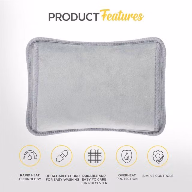 MONHOUSE Rechargeable Electric Hot Water Bottle and Waist Belt Heat Pad in Grey
