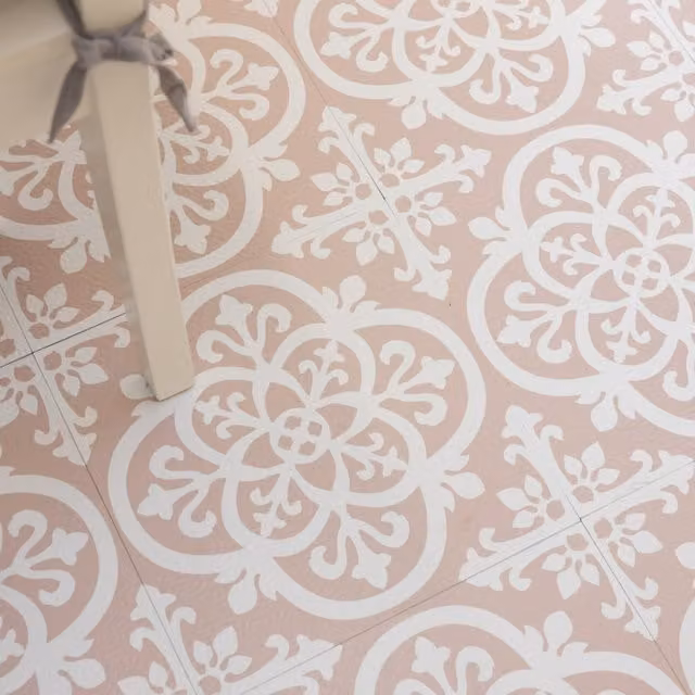 Floor Pops Gothic Blush Self-adhesive Vinyl Floor Tiles, Pink