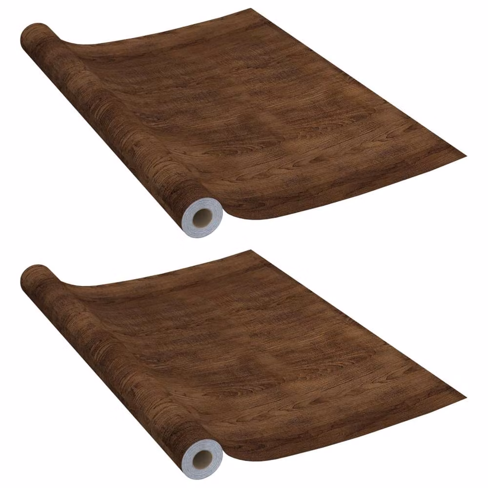 Berkfield Home Self-adhesive Furniture Film, 2 Pack, Dark Oak Brown, W: 500 cm, H: 90 cm – 2