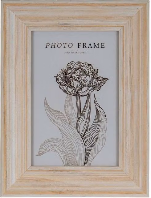 Lemon Pavilion Isla Rectangular Wood Photo Frame, White and Light Brown, 10 x 15 cm – 1
