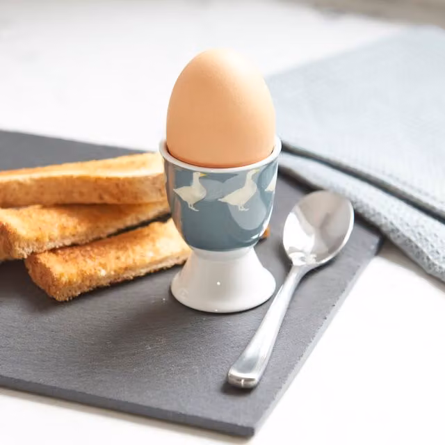 Kitchencraft Ceramic Floral Egg Cups, 6 Pack, Blue and Yellow