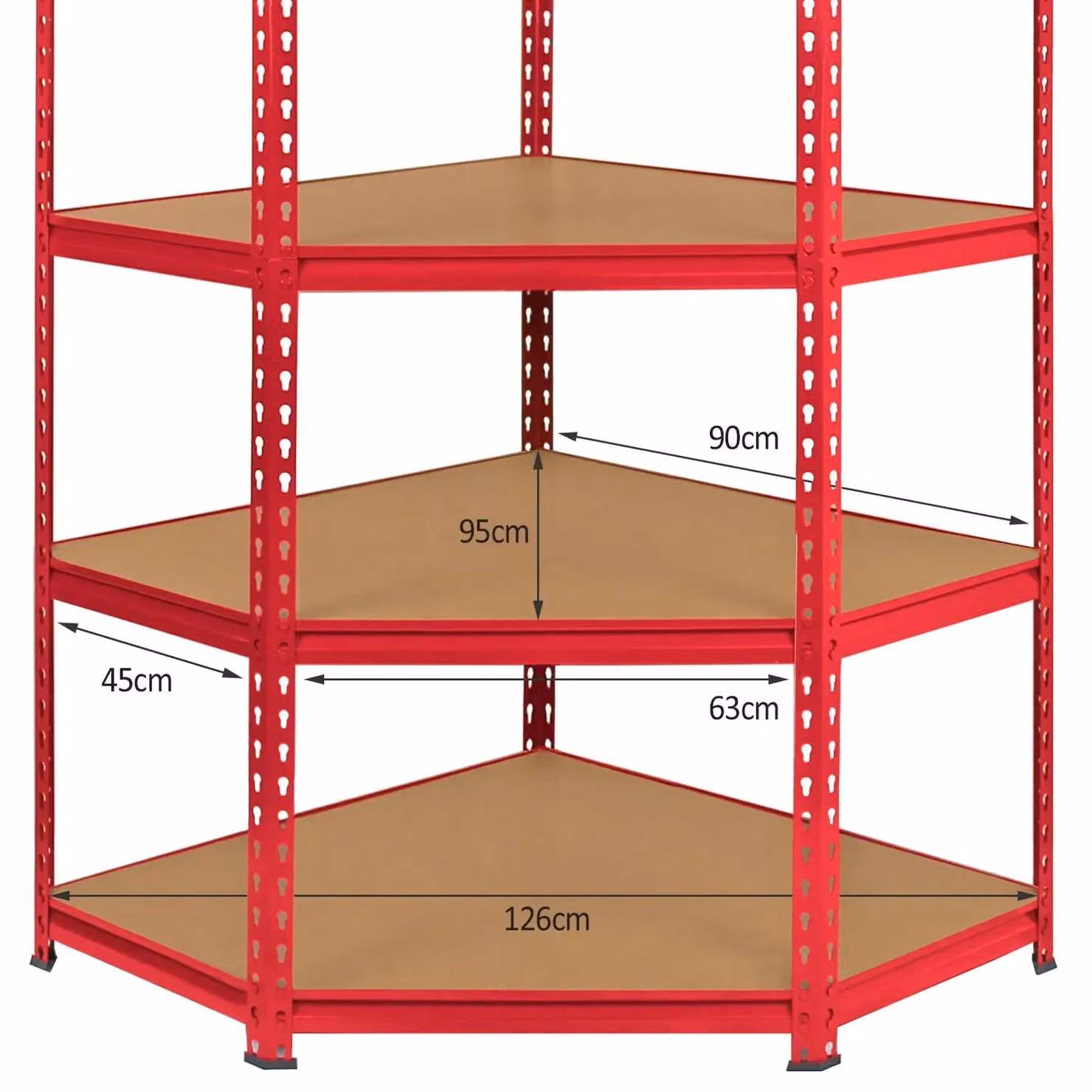 Monstershop Z-Rax 90cm Racking Bundle with Corner Shelving and 2 Garage Racking Bays in Red – 3