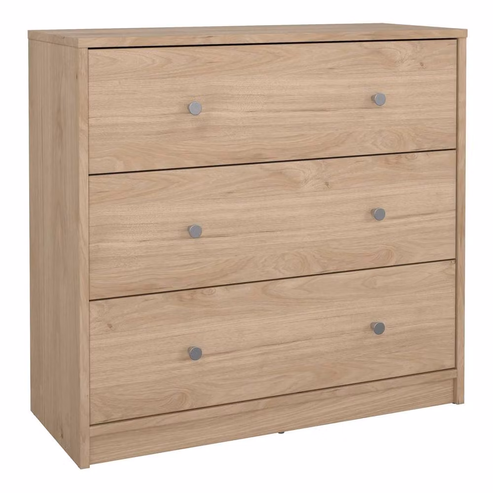 Wyld Haus Kaohsiung 3 Drawer Chest in Hickory Oak Effect, Brown and Beige – 2
