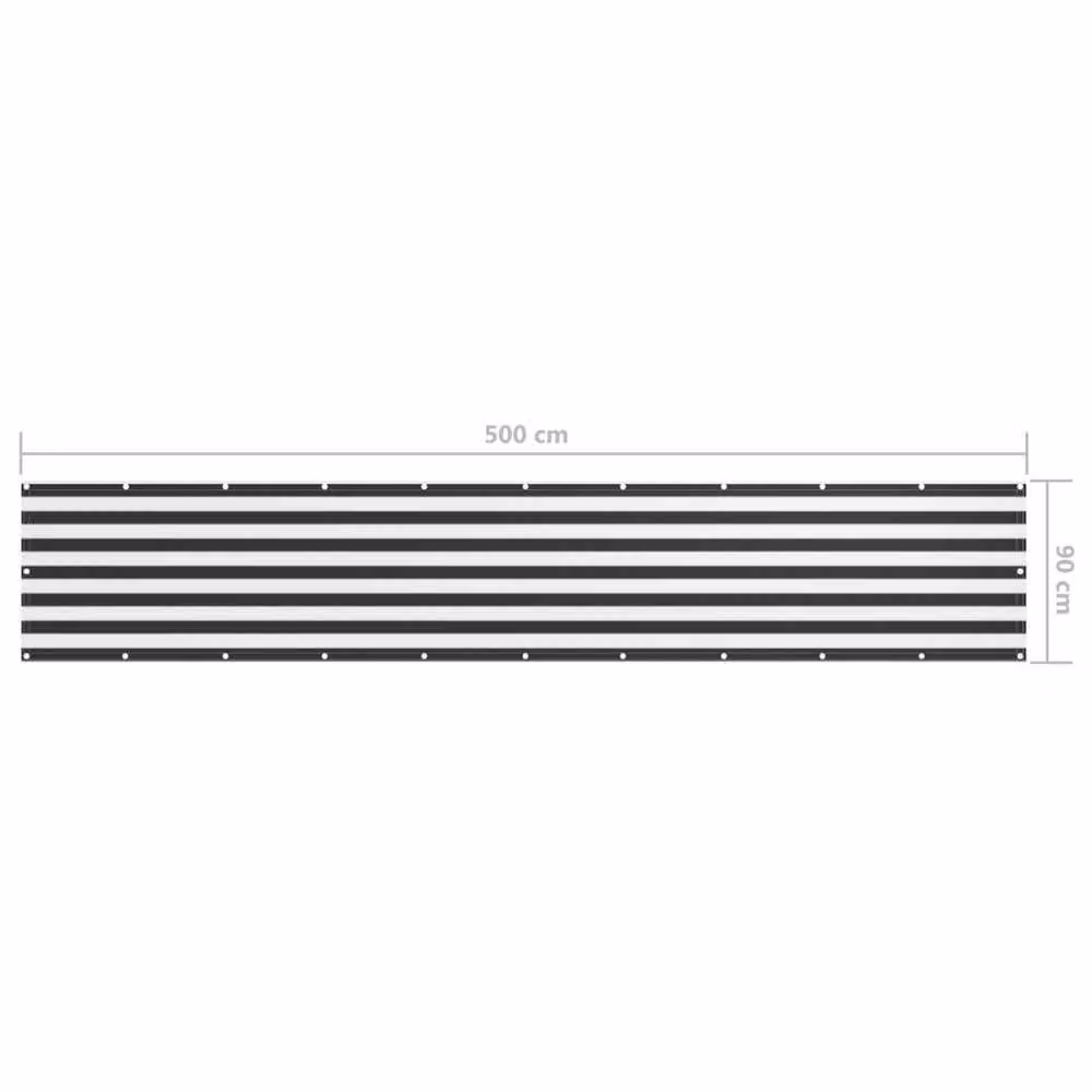 Berkfield Home Modern Balcony Screen in Anthracite and White Oxford Fabric, W: 90 cm, L: 500 cm – 3