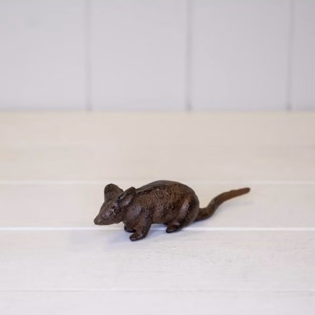 KDMD Cast Iron Running Mouse Tabletop Ornament in Brown