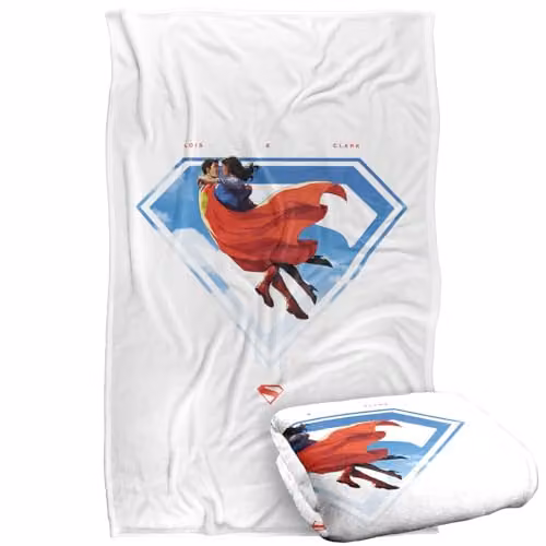 Warner Bros. Superman 2025 Lois Shield Super Soft Silky Touch Fleece Throw Blanket, Multicolour, W: 91 cm, D: 147 cm