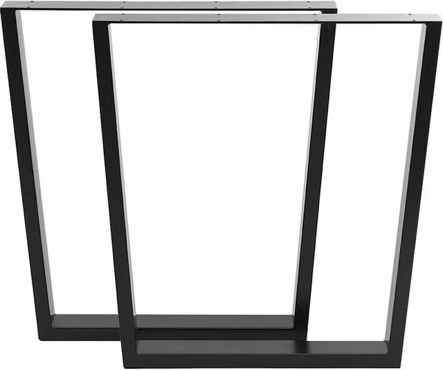 Living and Home Set of 2 Industrial Steel Furniture Legs in Black, H x W x D: 71 x 7 x 66 cm – 1