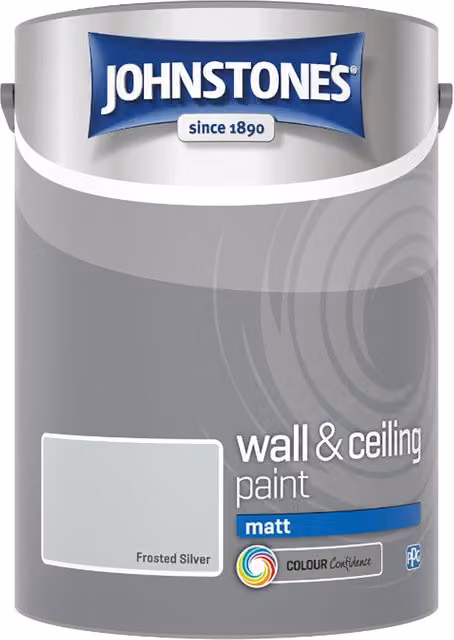 Johnstone's Matt Water Based Dispersion Wall and Ceiling Paint, Silver, 5L – 2