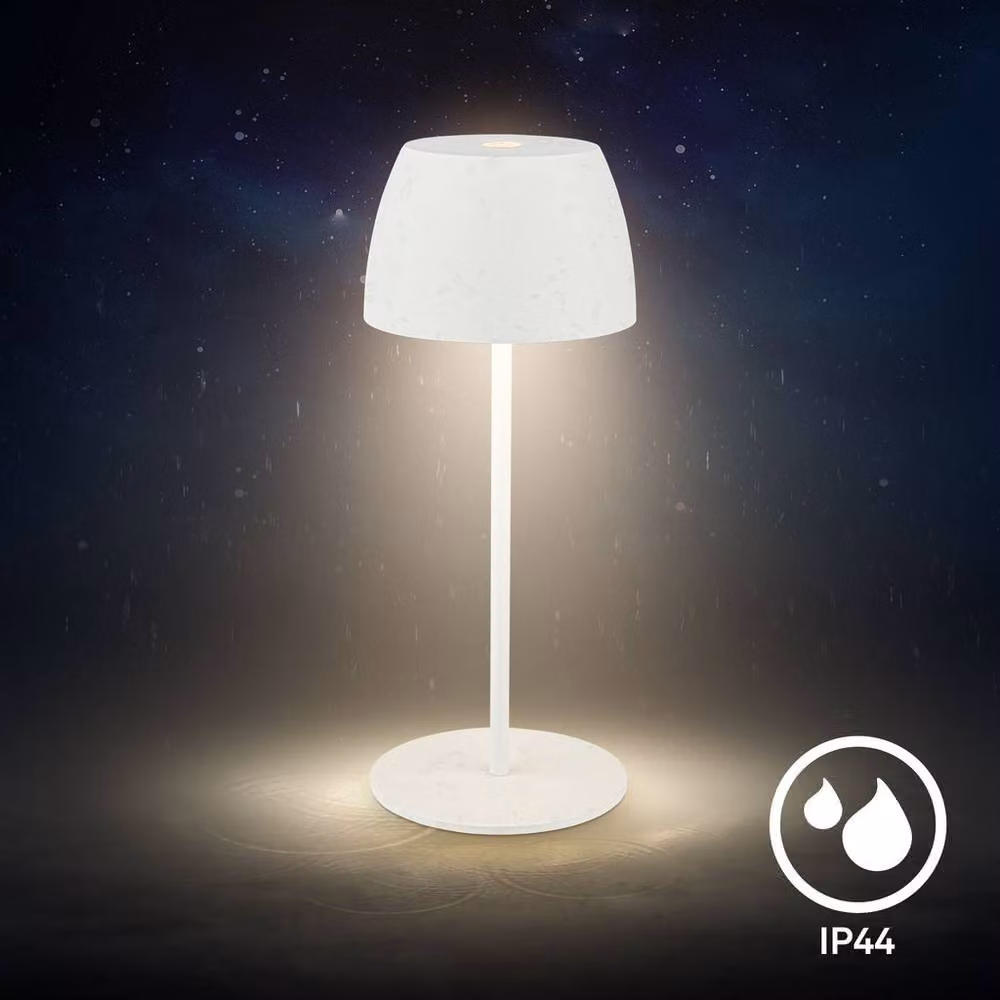 Briloner Pack of 2 Mini White LED Rechargeable Table Lamps with Dimmable Warm White Touch Control – 3