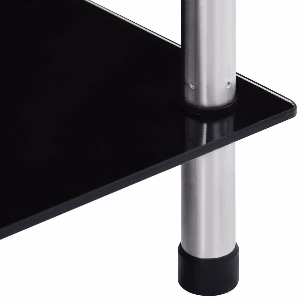 Berkfield Home 5-Tier Modern Black Shelving Unit with Tempered Glass, W/D/H: 40 x 40 x 130 cm – 3