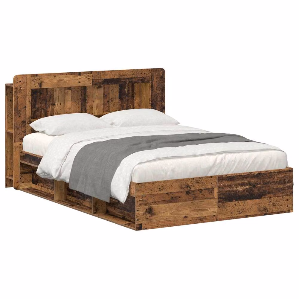Berkfield Home Modern Bed Frame with Storage Drawers in Brown Engineered Wood W: 135 cm, L: 190 cm – 2