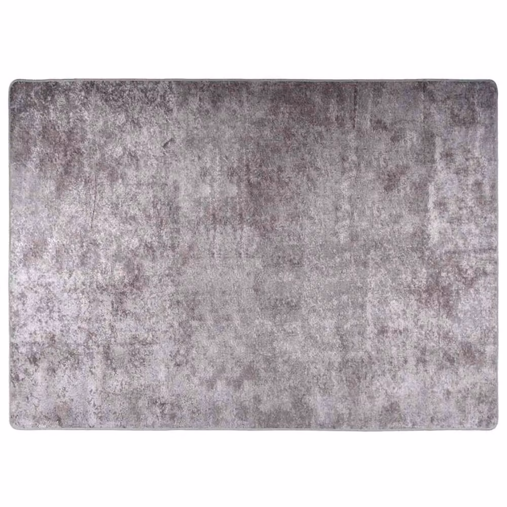 Berkfield Home Abstract Round Washable Anti Slip Rug, Grey, Diameter: 100 cm – 2