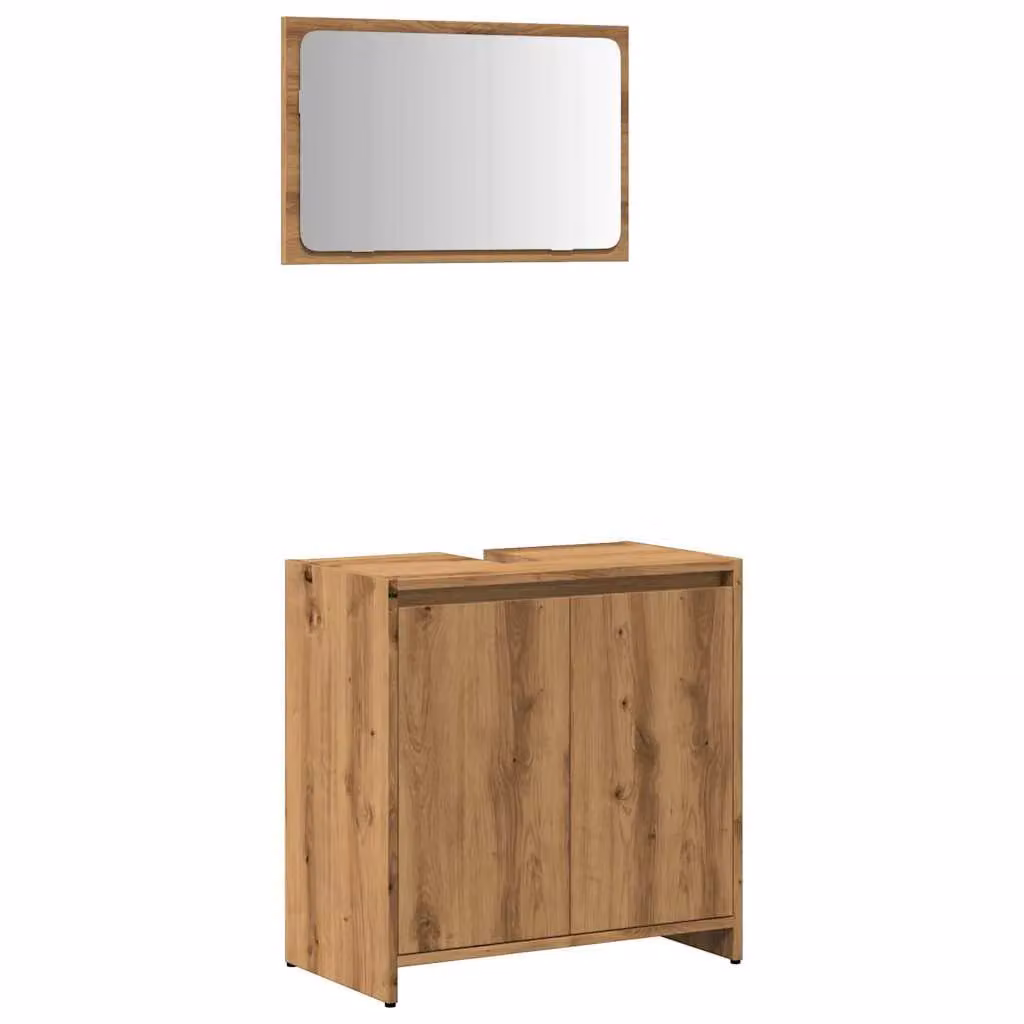 Berkfield Home 2 Piece Modern Bathroom Furniture Set in Artisan Oak Brown – 2