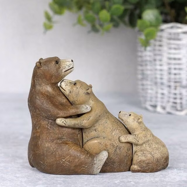 Something Different Bear Family Tabletop Ornament in Brown – 1