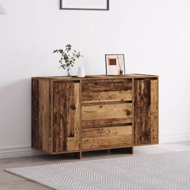 Berkfield Home Rustic Old Wood Sideboard in Brown, W/D/H: 120 x 41 x 75 cm – 1