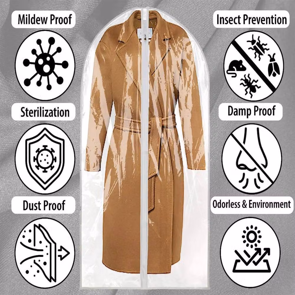 PAWNORA 2-Pack Transparent Long Dress Bags and Suit Covers, Length: 182.88 cm – 4