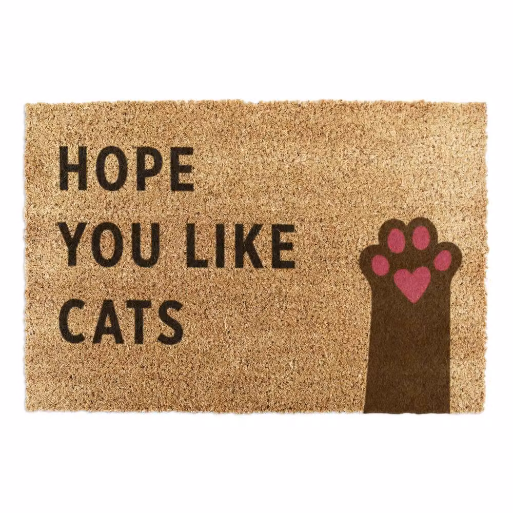 Artsy Mats Hope You Like Cats Doormat, Brown, W: 90 cm, D: 60 cm – 3