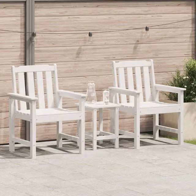 Berkfield Home Modern White HDPE Garden Dining Chairs, Set of 2
