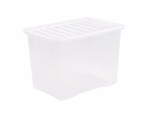 Whatmore Crystal 80L Storage Box with Lid in Transparent White – 1