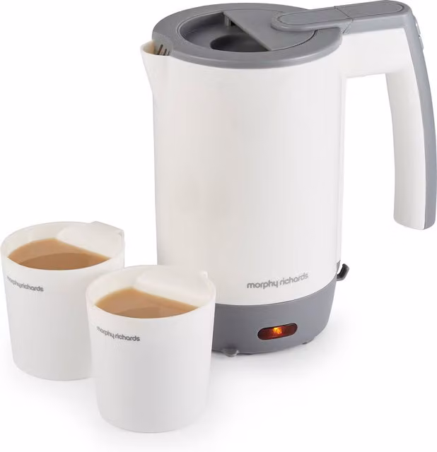Morphy Richards Compact Travel Jug Kettle in White and Grey, 0.5 l – 1