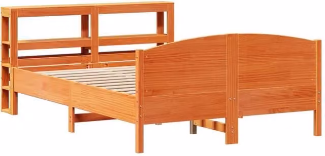 Berkfield Home Solid Pine Decorative Bed Frame in Wax Brown, W/D/H: 200 x 120 x 82 cm – 1
