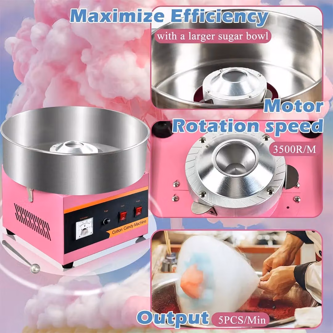 SPETLEK Commercial Electric Party Candy Floss Machine with Digital Display in Pink – 3
